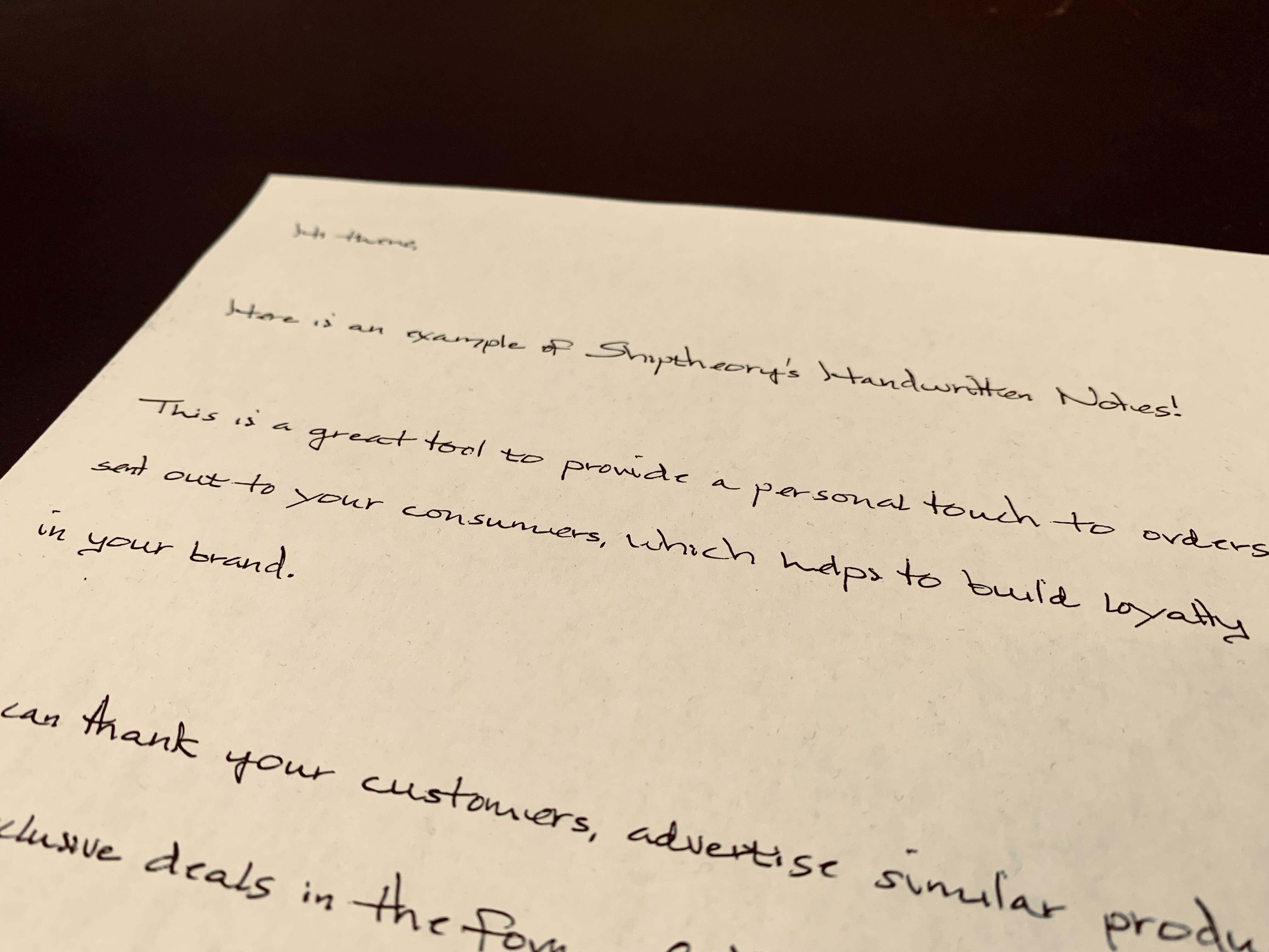 Handwritten Note