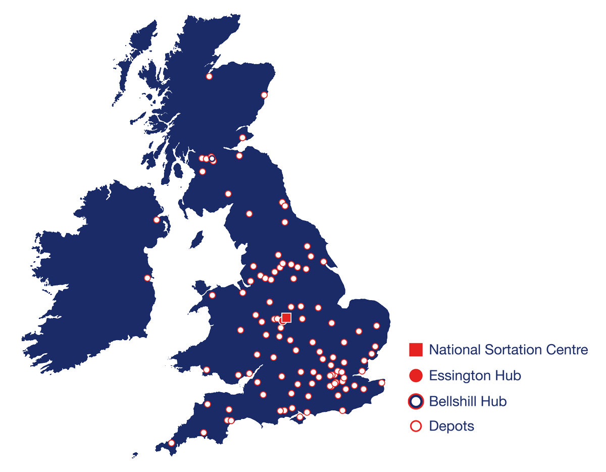 Map uk depots